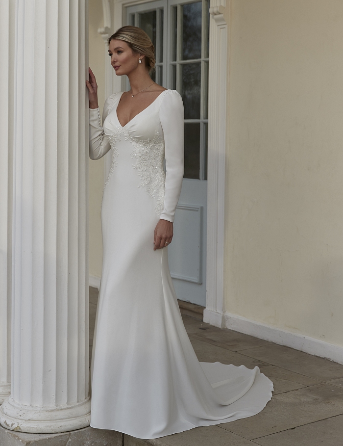 Mori Lee 12103 Birdie Spaghetti Strap Tea-Length Wedding Dress 